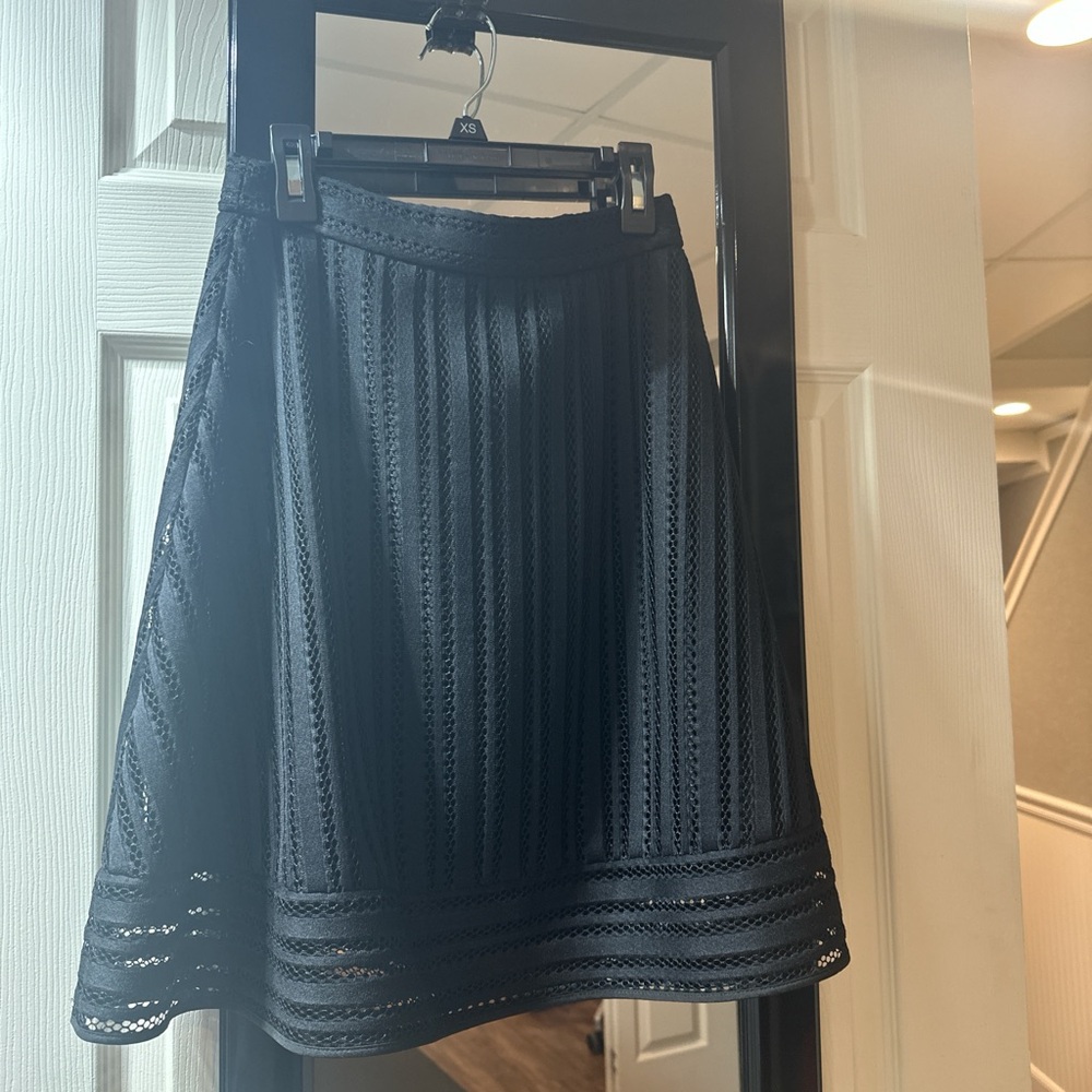 j.Crew Black lattice/lace, illusion, skirt with  overlay